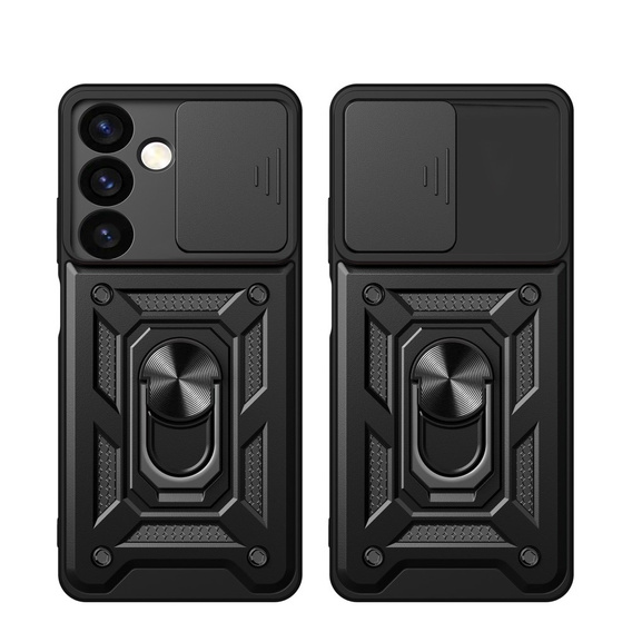 Husă blindată pentru Samsung Galaxy S24+ Plus, CamShield Slide, negru