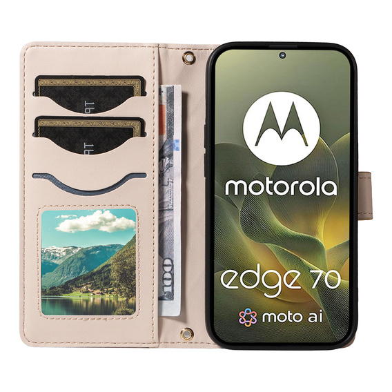 Husă din piele cu închidere tip romb pentru Motorola Edge 70