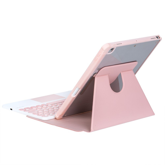 Husă pentru tastatură pentru iPad 11" 2025 A16 (11 gen.) / iPad 10.9" 2022 (10 gen.), Rotary 360° Leather, roz rose gold
