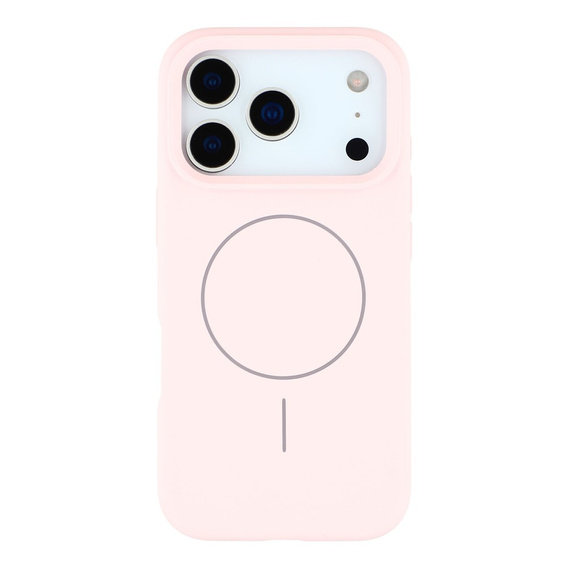 Husă din silicon pentru iPhone 17 Pro Max, pentru MagSafe, antișoc, roz