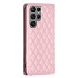 Cu clapetă pentru Samsung Galaxy S25 Ultra, Wallet, BINFEN COLOR, roz