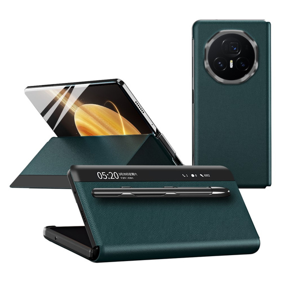 Husă cu clapetă pentru Honor Magic V3 5G, Side View, verde