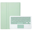 Carcasă + tastatură Samsung Galaxy Tab S9, Leather Pen Slot TouchPad, verde deschis
