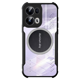 Carcasă pentru Oppo Reno 13 Pro, cu placă magnetică, transparent / negru