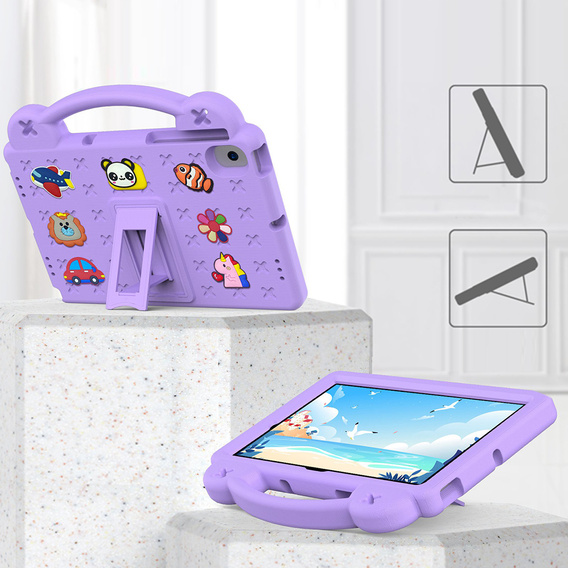 Husă pentru copii pentru Lenovo M10 X306 2 Gen / M10 Plus TB-X606 10.3 / Samsung Tab A 10.1 T510/515 / K10 X6C6, Cute Patterns, cu suport, violet