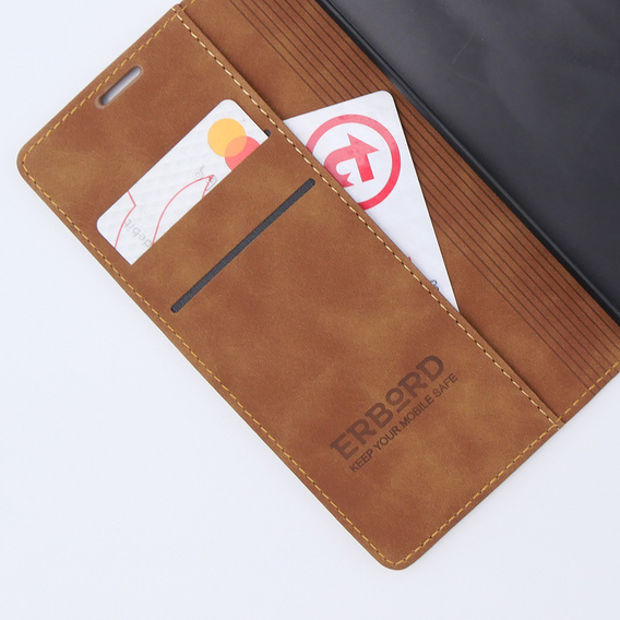 Husă pentru Motorola Moto G13/ G23 4G, ERBORD Vintage, portofel cu clapetă, maro