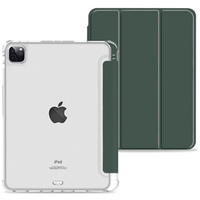 Husă pentru iPad Pro 11 2022 / 2021 / 2020, Smartcase Hybrid, cu spațiu pentru stylus, verde închis