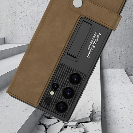 Husă cu clapetă pentru Samsung Galaxy S25 Ultra, GKK Card Slot Wallet, negru