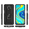 Husă blindată pentru Xiaomi Redmi Note 9S / 9 Pro, Nox Case Ring, negru