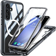 Carcasă pentru Samsung Galaxy S24+ Plus, Shockproof, cu folie pentru ecran, pentru MagSafe, negru