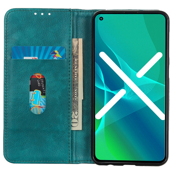 Huse pentru Motorola Edge 30 Neo, Wallet Litchi Leather, verde
