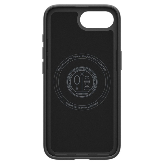 Carcasa Spigen pentru iPhone 16E, Thin Fit Mag, negru + sticlă temperată 9H