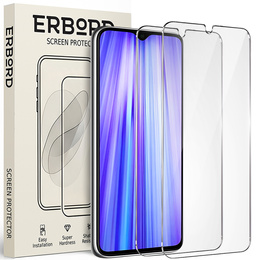 2x sticlă călită pentru Xiaomi Redmi Note 8 Pro, ERBORD 9H Hard Glass pe ecran