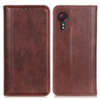 Huse pentru Samsung Galaxy Xcover 7, Wallet Litchi Leather, maro