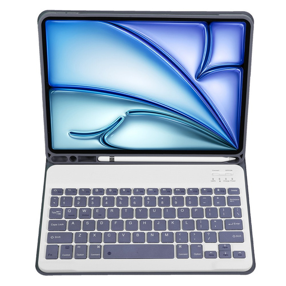 Carcasă + tastatură Apple iPad Air 11" 6 gen. 2024, Leather Pen Slot, violet