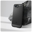 Carcasa Spigen pentru iPhone 16E, Rugged Armor MagSafe, negru + Tempered Glass 9H
