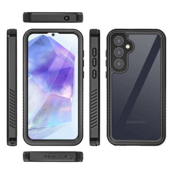 Husă impermeabilă IP68 pentru Samsung Galaxy A55 5G, Redpepper, negru