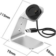 Stație de andocare USB din aluminiu pentru Garmin Fenix 7/7S/7X/6/6X/6S, argintiu