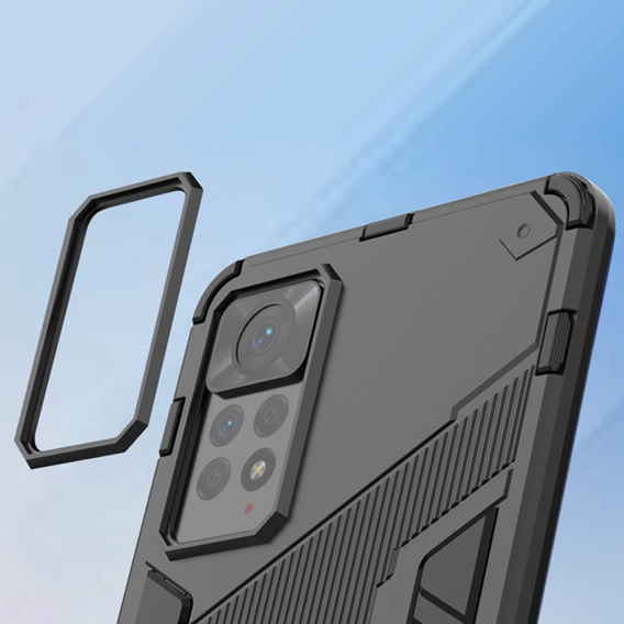 Husa pentru Xiaomi Redmi Note 11 Pro 4G / 5G, Military kickstand, albastru