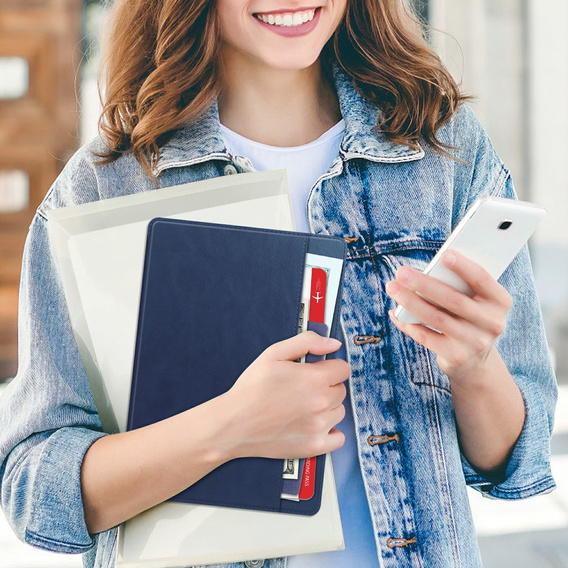 Husă pentru Lenovo Tab M11, Business Card and Pen Slot, albastru