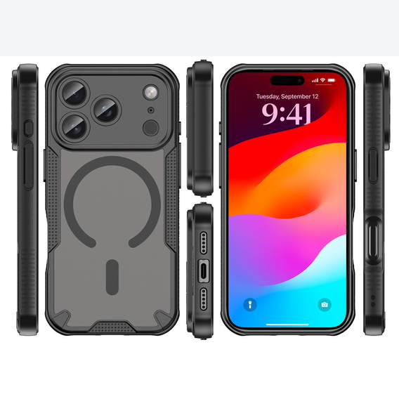 Husă pentru iPhone 17 Pro Max, pentru MagSafe, blindată, neagră