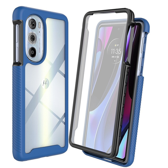 Carcasă pentru Motorola Edge 30 Pro, Shockproof, cu folie, albastru