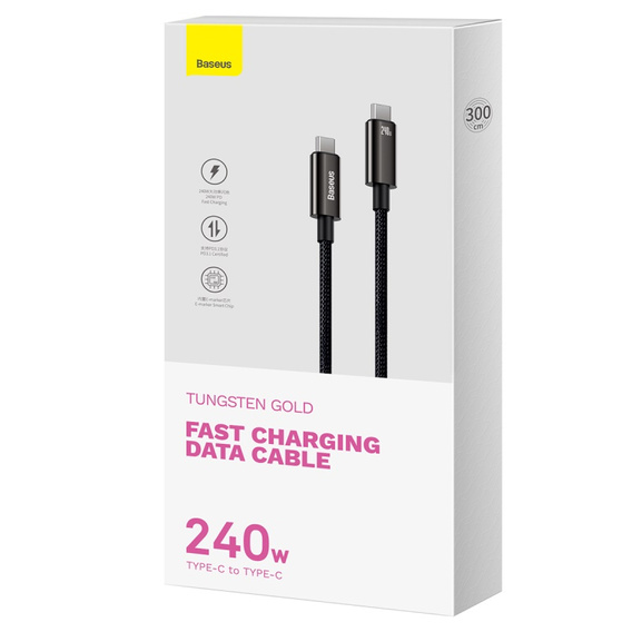 Baseus Cablu USB-C la USB-C de 240 W cu tehnologie Power Delivery pentru dispozitive cu conector USB-C