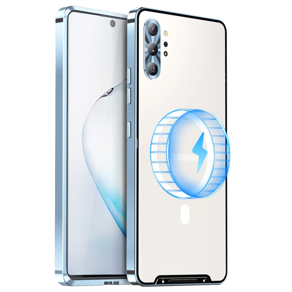 Carcasă de protecție pentru camera foto pentru Samsung Galaxy Note 10+ Plus, CamShield MagSafe, transparent / albastru