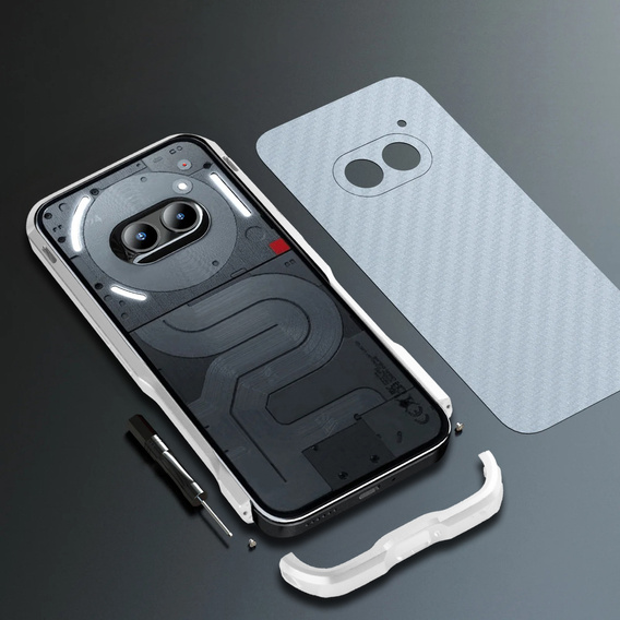 Husa LUPHIE pentru Nothing Phone 2a / 2a Plus, Armor Bumper, de argint