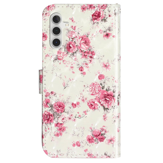 Cu clapetă pentru Samsung Galaxy A35 5G, Wallet, Roses alb