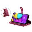 Cu clapetă pentru iPhone 16, Wallet Zipper Pocket, roșu