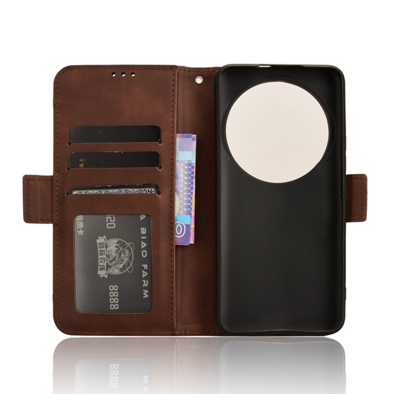 Cu clapetă pentru Xiaomi 14 Ultra, Card Slot, maro
