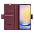 Husă pentru Samsung Galaxy A25 5G, ERBORD Glossy Litchi, portofel cu clapetă, roșu