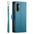 Cu clapetă pentru Samsung Galaxy A56 5G, Wallet Zipper Pocket, albastru