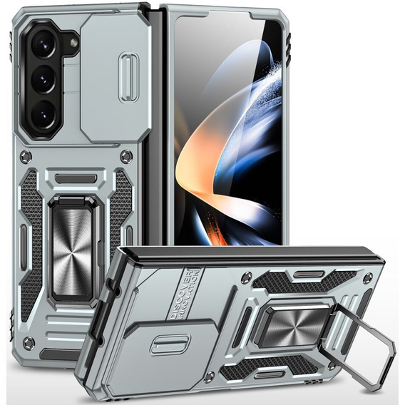 Husă blindată pentru Samsung Galaxy Z Fold6 5G, CamShield Slide, de argint