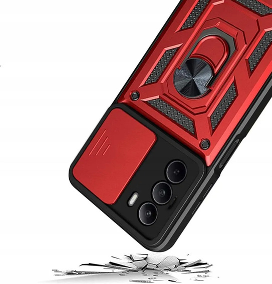 Husă blindată pentru Realme C71, CamShield Slide, roșu