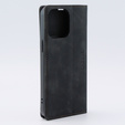 Husă pentru iPhone 15 Pro Max, ERBORD Vintage, portofel cu clapetă, negru