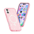 Husă pentru iPhone 17, pentru MagSafe, glitter, roz translucid