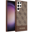 GUESS Huse pentru Samsung Galaxy S23 Ultra, 4G Bottom Stripe, maro