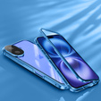Husa pentru iPhone 16, Magnetic Dual Glass, albastru