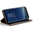 Carcasă flip CASEME pentru Samsung Galaxy S8, Waxy Textured, cafea