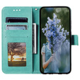 Cu clapetă pentru Samsung Galaxy A15, Mandala Flower, albastru + sticlă 9H 