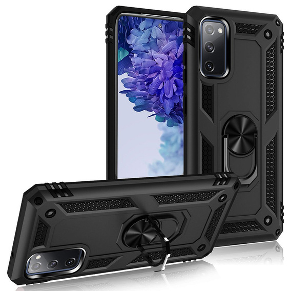 Husă blindată pentru Samsung Galaxy S20 FE, Nox Case Ring, negru