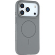 Husă din silicon pentru iPhone 17 Pro Max, pentru MagSafe, antișoc, gri