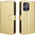 Cu clapetă pentru Motorola Edge 50 Neo / Motorola ThinkPhone 25, Crazy Horse Wallet, de aur