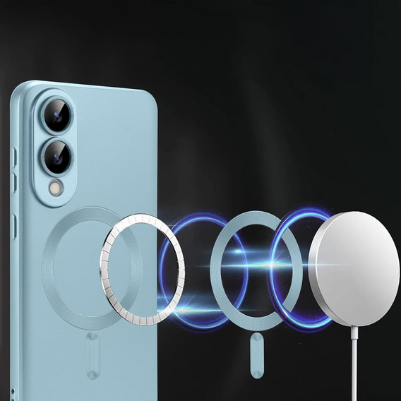 Carcasă pentru Samsung Galaxy S25 Edge, ColorMag, pentru MagSafe, albastru + sticlă călită 9H