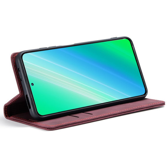 Husă pentru Samsung Galaxy A54, ERBORD Vintage, portofel cu clapetă, roșu