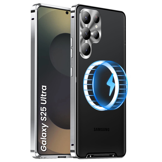 Carcasă de protecție pentru camera foto pentru Samsung Galaxy S25 Ultra, CamShield MagSafe, de argint