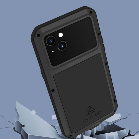 Love Mei Huse pentru iPhone 14, armored with glass, negru