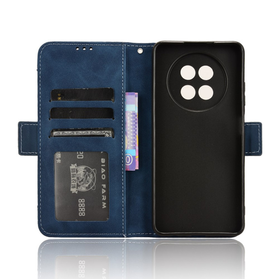 Cu clapetă pentru Realme 12, Card Slot, albastru închis